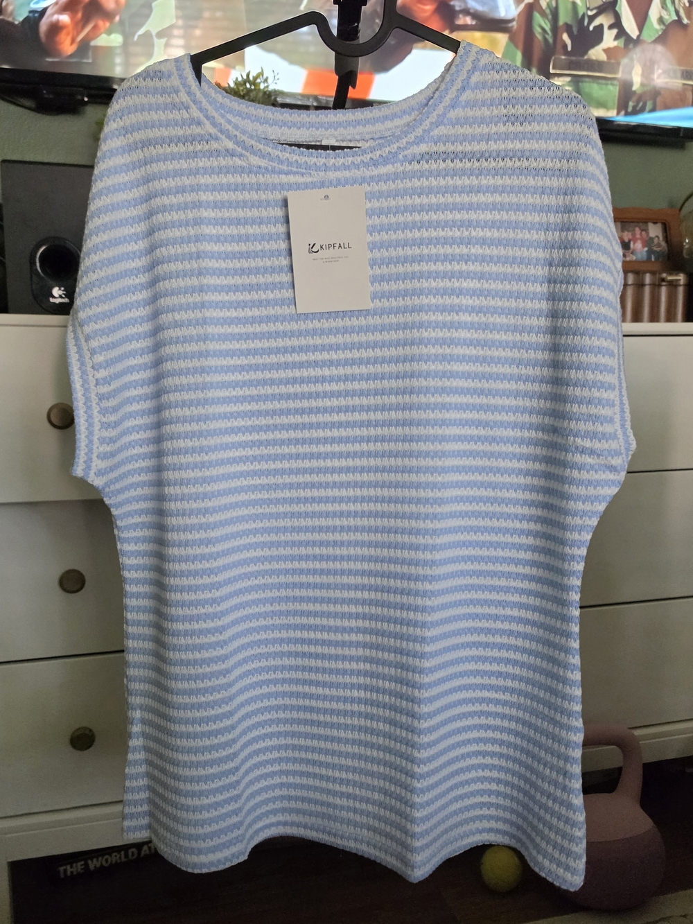Light Blue & White Striped Knit Top - KipFall